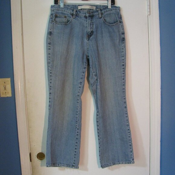 2/$15 Venezia Jeans Size 14P 14 Petite Bootcut Some Wear Frayed Hems in Back - Picture 1 of 7